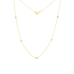 Roberto Coin 18K Yellow Gold 5 Diamond Station Necklace