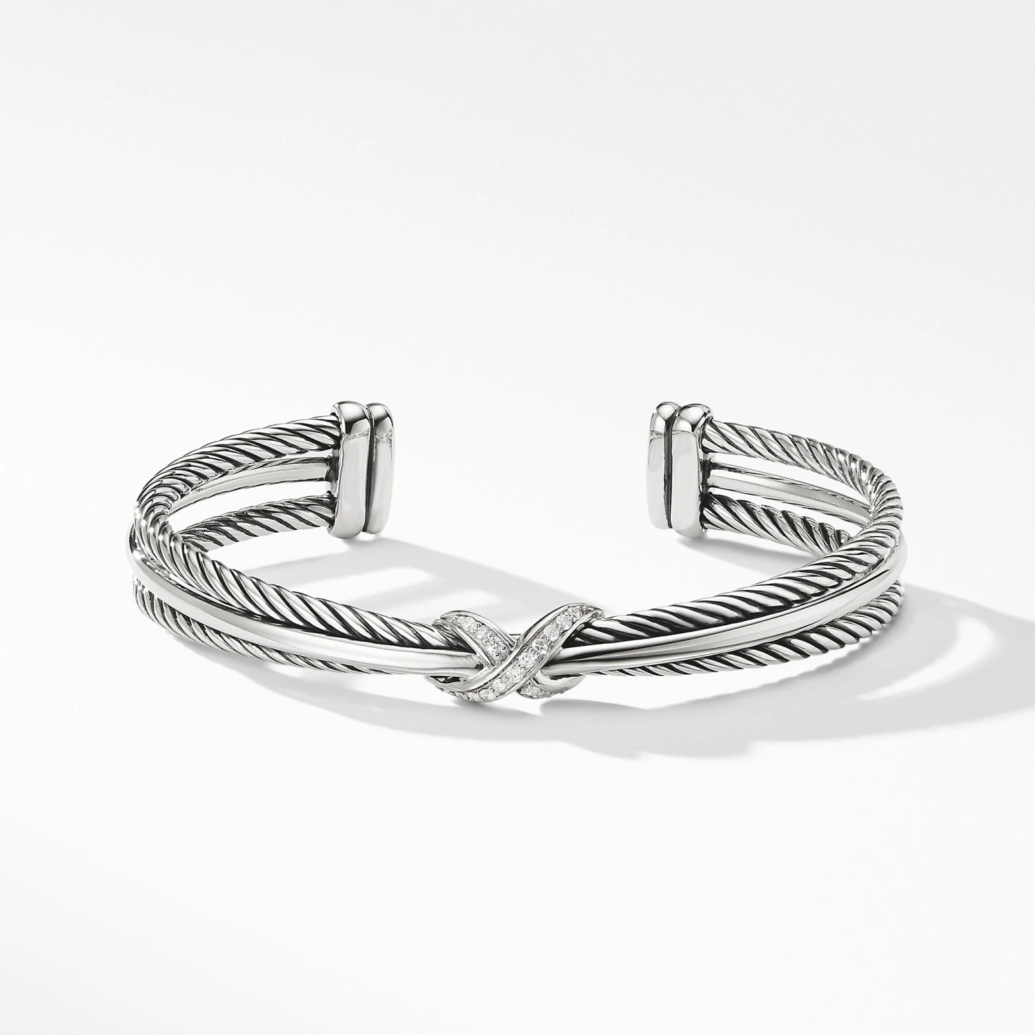 X Crossover Bracelet With Diamonds - Image 3