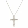 Platinum Diamond Cross Pendant Necklace