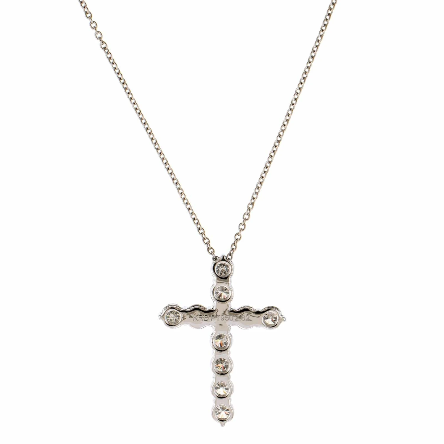 Platinum Diamond Cross Pendant Necklace - Image 2
