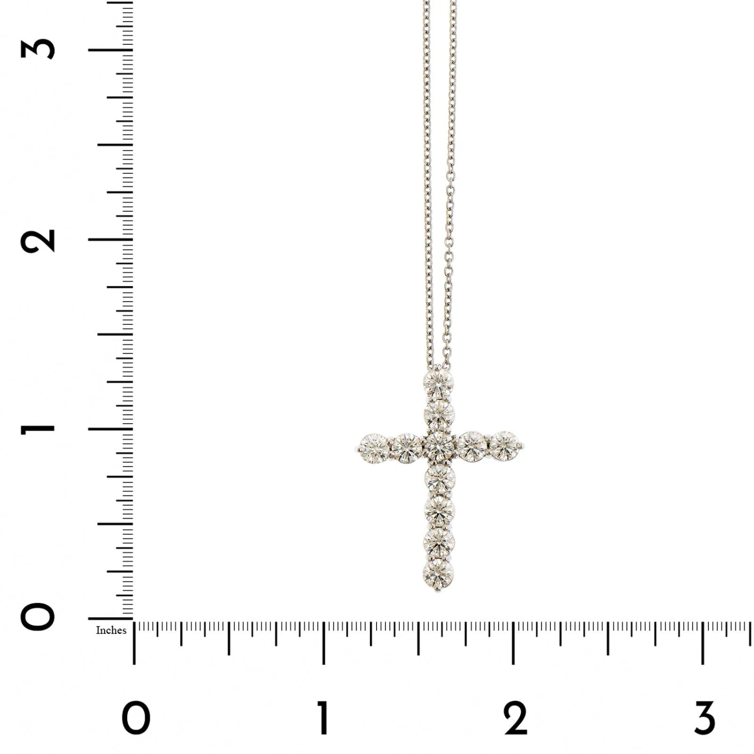 Platinum Diamond Cross Pendant Necklace - Image 4