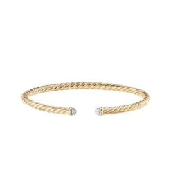 Petite Precious Cable Bracelet With Diamonds In Gold