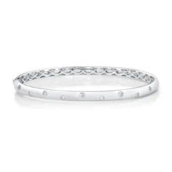 18K White Gold Gypsy Diamond Bangle