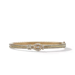 Thoroughbred Loop Bracelet In 18K Yellow Gold With Full Pavé Diamonds
