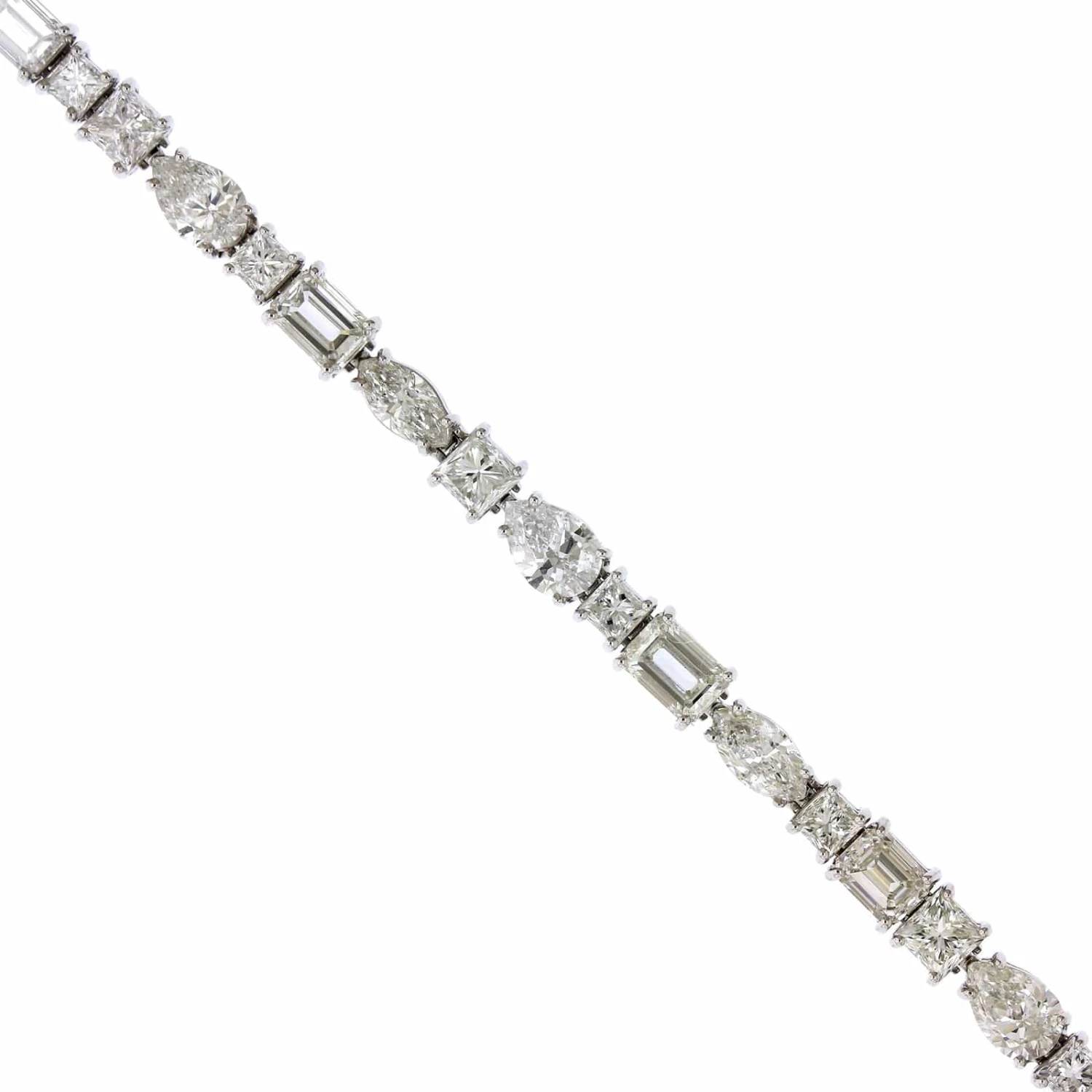 18K White Gold Multi Shape Diamond Bracelet - Image 2