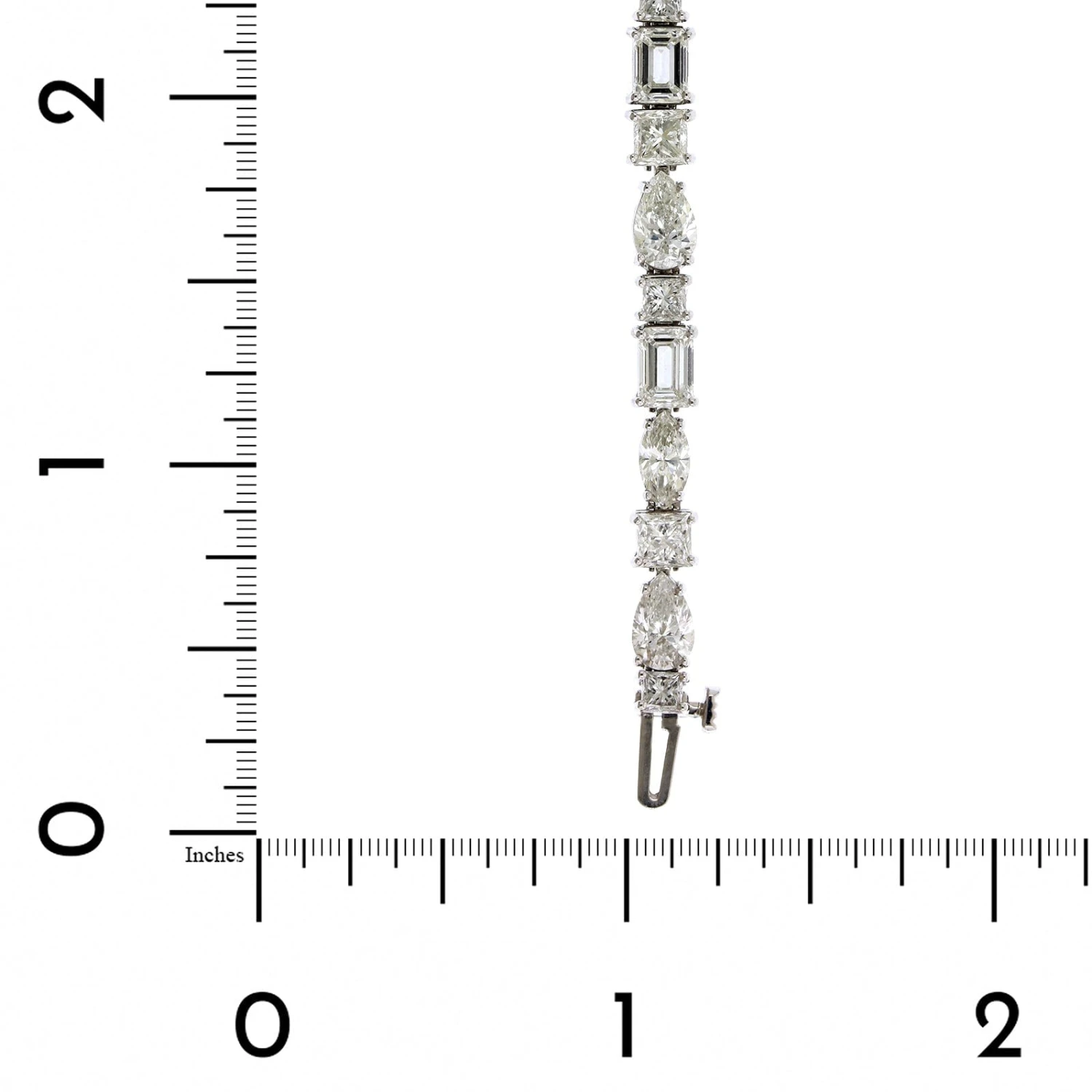 18K White Gold Multi Shape Diamond Bracelet - Image 3