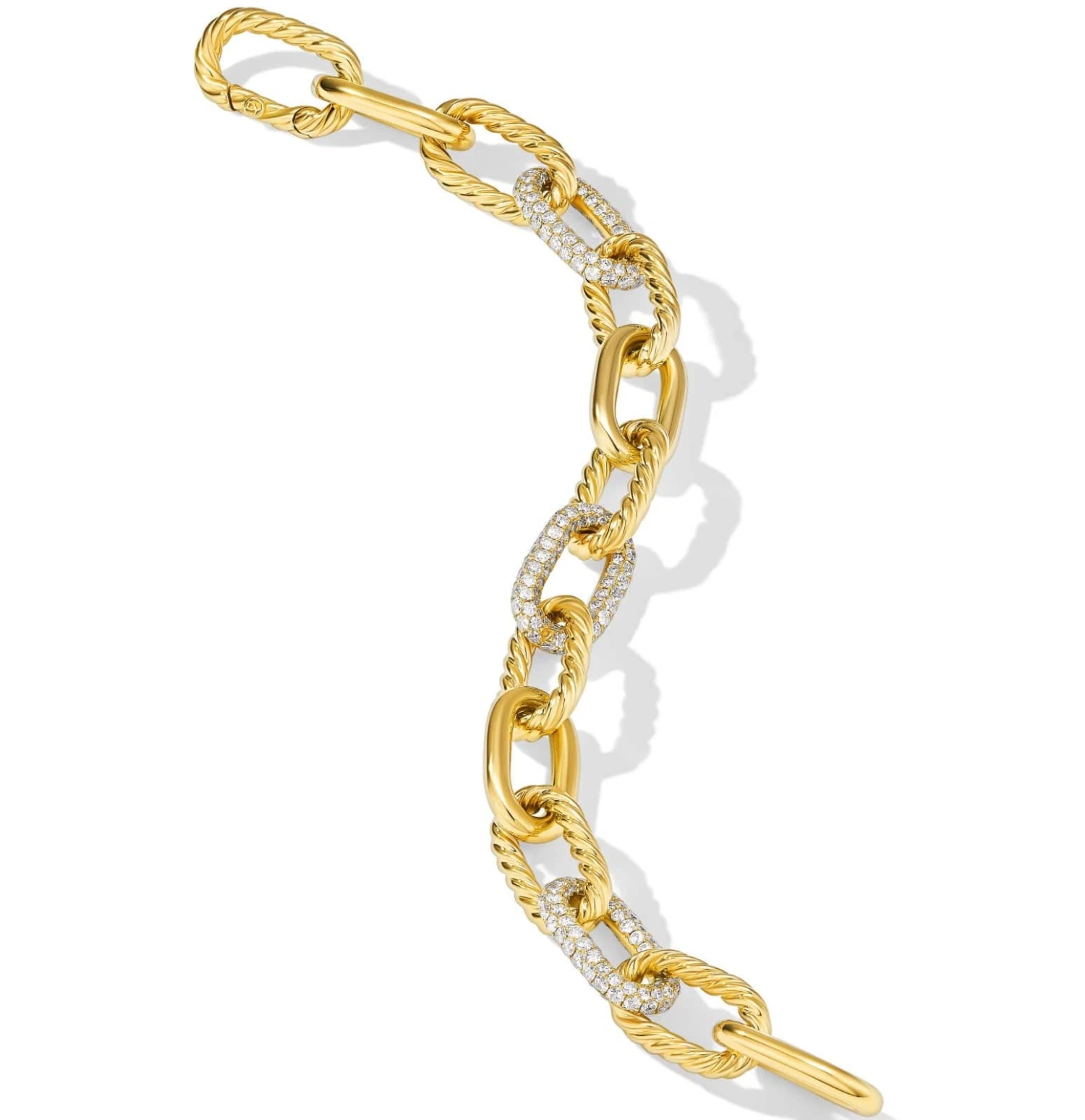 DY Madison® Chain Bracelet In 18K Yellow Gold With Diamonds, 11mm - Image 3
