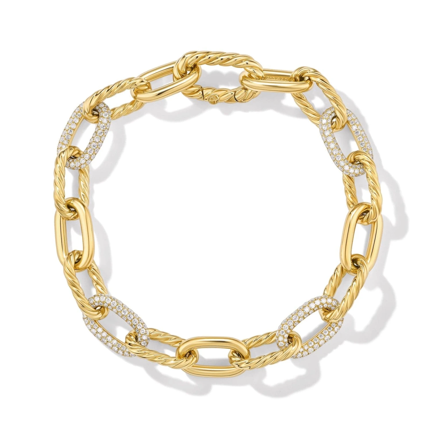 DY Madison® Chain Bracelet In 18K Yellow Gold With Diamonds, 8.5mm - Image 2