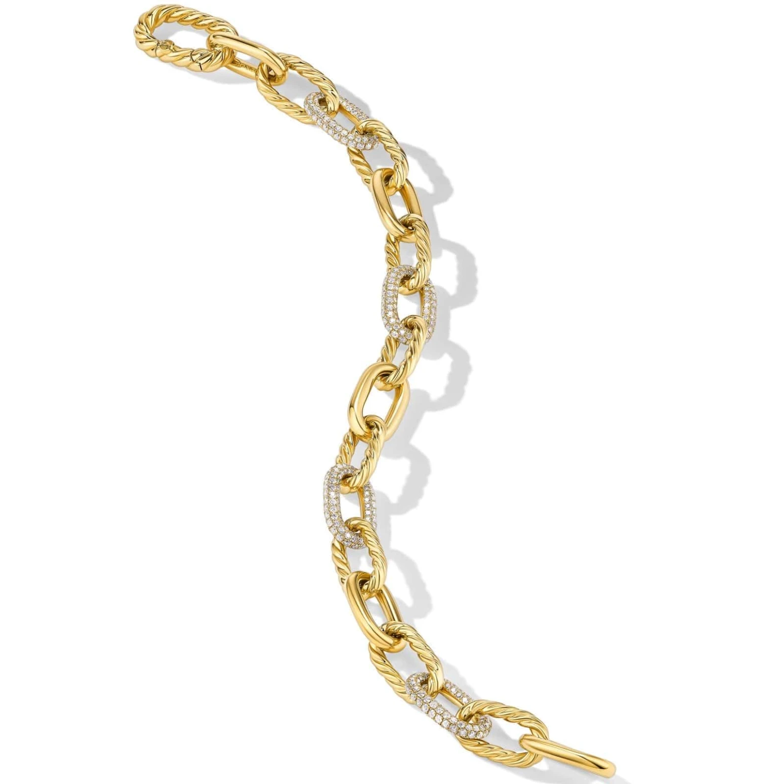 DY Madison® Chain Bracelet In 18K Yellow Gold With Diamonds, 8.5mm - Image 3