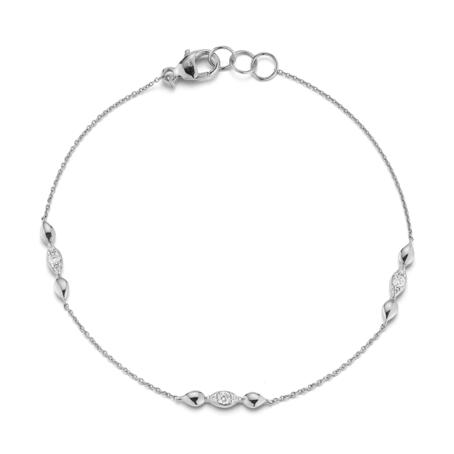 14K White Gold Sophia Ryan Marquise Diamond Trio Bracelet