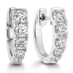18K White Gold Mini Diamond Hoop Earrings