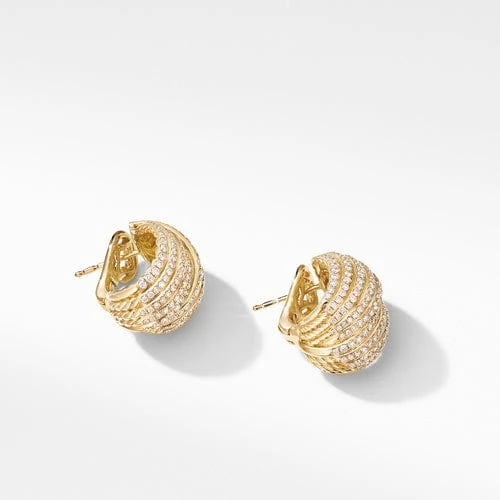 DY Origami Shrimp Earrings In 18K Yellow Gold With Diamonds - Image 2