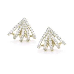 14K Yellow Gold 5 Burst Huggie Earrings