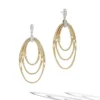 Marco Bicego Marrakech Onde 18K Yellow And White Gold Three Oval Link Earrings