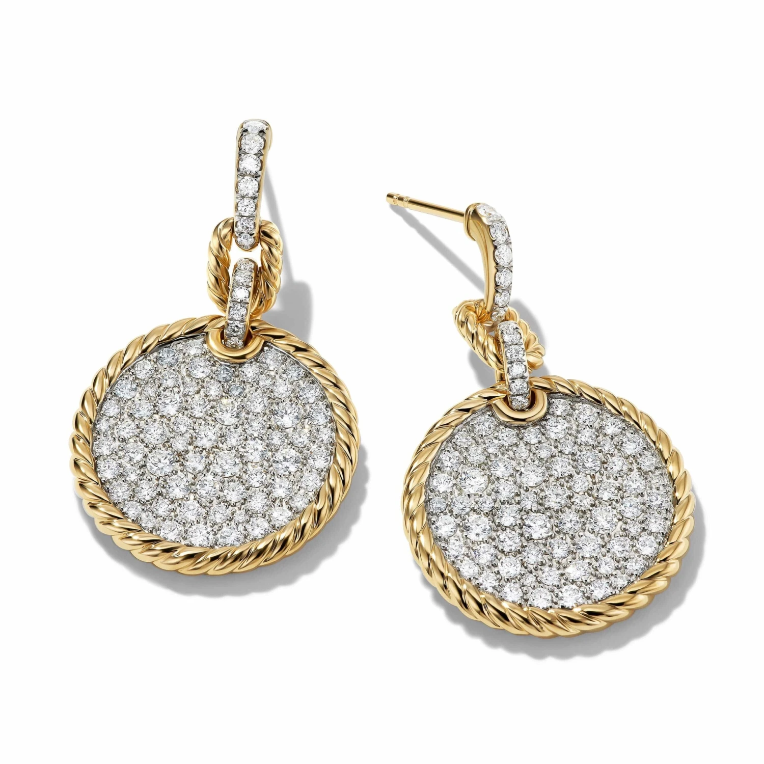 DY Elements® Convertible Drop Earrings In 18K Yellow Gold With Pavé Diamonds - Image 2