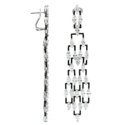 Etho Maria 18K White Gold Marquise Diamond Chandelier Style Drop Earrings