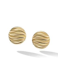 Sculpted Cable Stud Earrings In 18K Yellow Gold