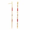 Etho Maria 18K Yellow Gold Brown Diamond And Red Ceramic Drop Earrings