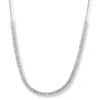 18K White Gold Half Line Diamond Necklace