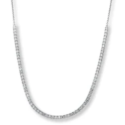 18K White Gold Half Line Diamond Necklace