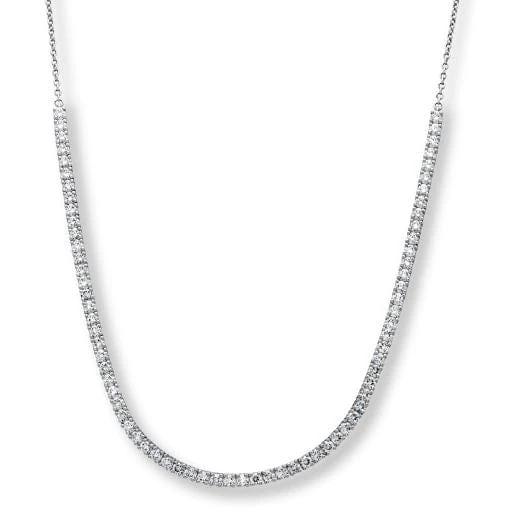 18K White Gold Half Line Diamond Necklace