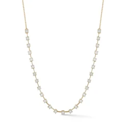 14K Yellow Gold Interval Diamond Necklace