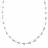 Etho Maria 18K White Gold Pear Shaped Diamond Bar Necklace