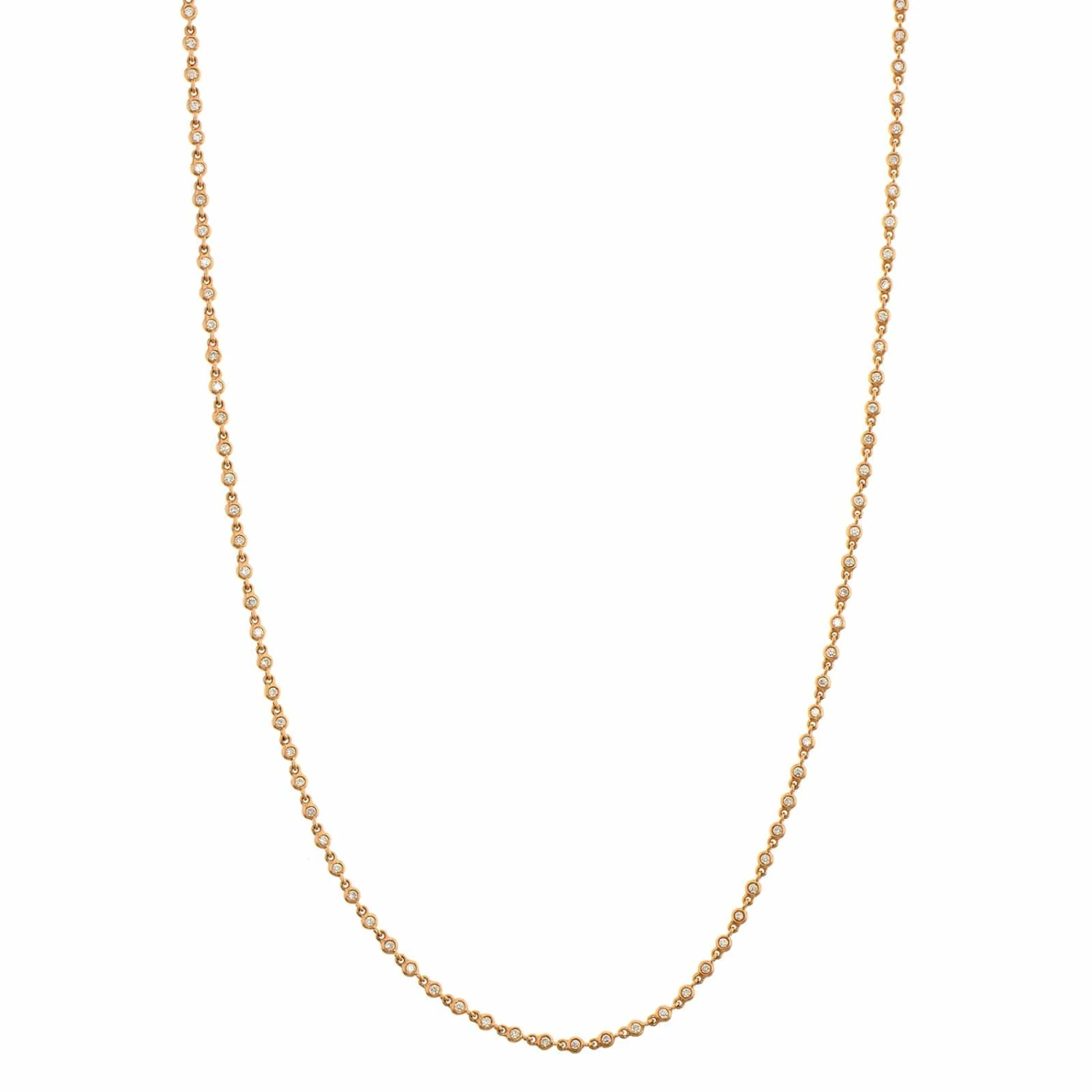 18K Rose Gold Diamonds By The Yard Necklace - Image 5