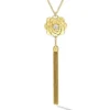 Cadar 18K Yellow Gold Flower And Tassel Diamond Necklace
