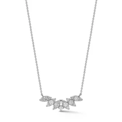 14K White Gold Sophia Ryan Curved Marquise Diamond Necklace