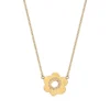 18K Yellow Gold Diamond Daisy Necklace
