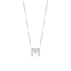 Roberto Coin 18K White Gold "M" Initial Diamond Necklace