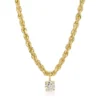 Anita Ko 18K Yellow Gold Rope Chain Diamond Pendant