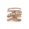 Etho Maria 18K Rose Gold Multi-Row Brown Diamond Ring