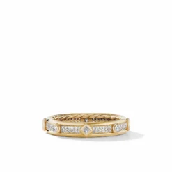 Modern Renaissance Ring In 18K Yellow Gold With Full Pavé Diamonds