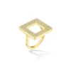 Cadar 18K Yellow Gold Pave Diamond Square Foundation Ring