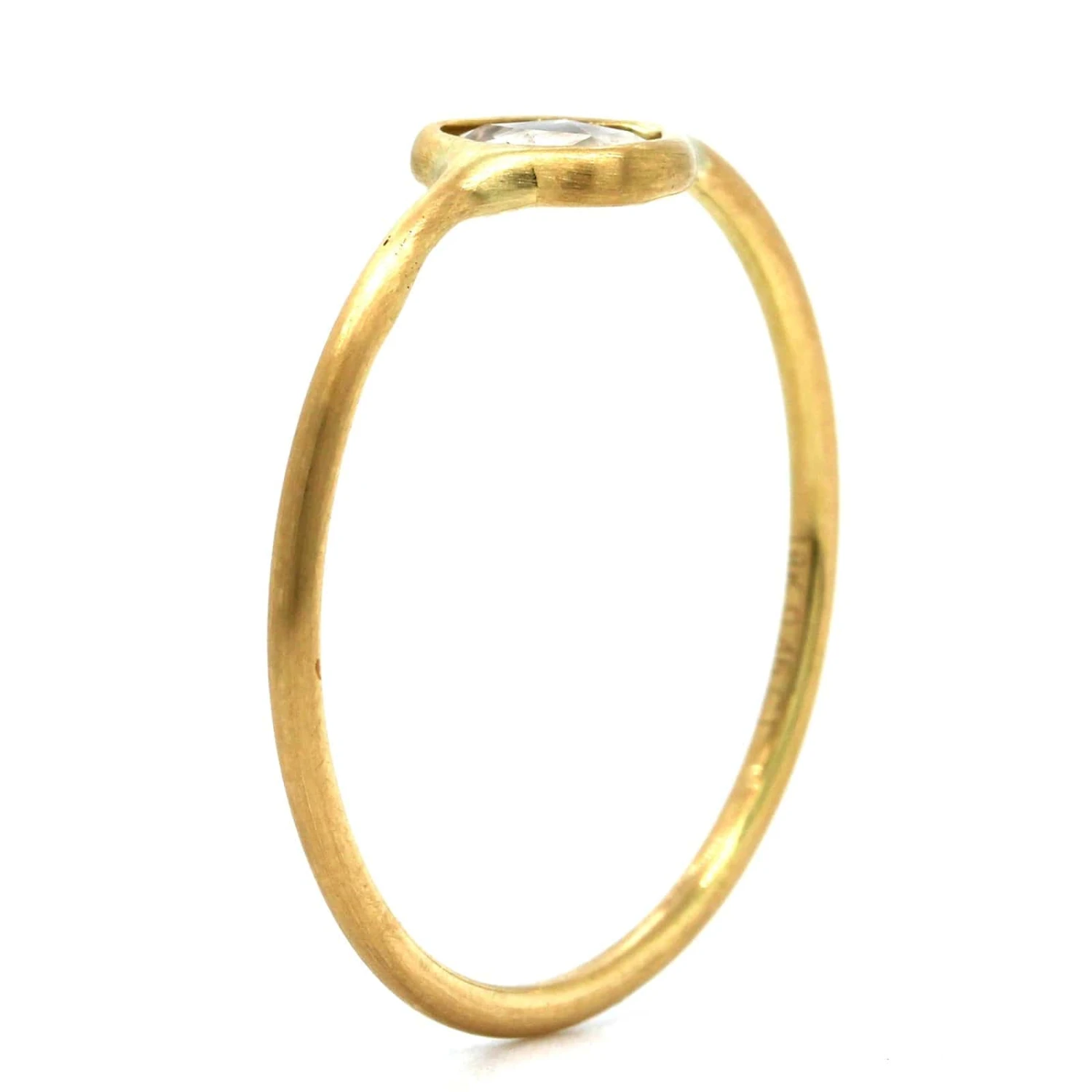 18K Yellow Gold Rose Cut Pear Diamond Ring - Image 2