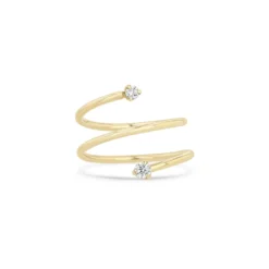 14K Yellow Gold Wrap Around Wire Diamond Ring