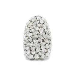 Etho Maria 18K White Gold Shield Style Diamond Ring