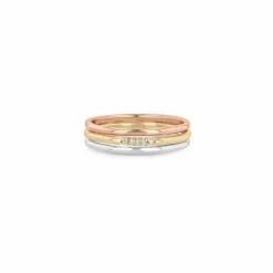 Mixed Gold Set Of 3 Thick Stack Rings