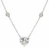 Platinum Diamond By The Yard Heart Pendant Necklace