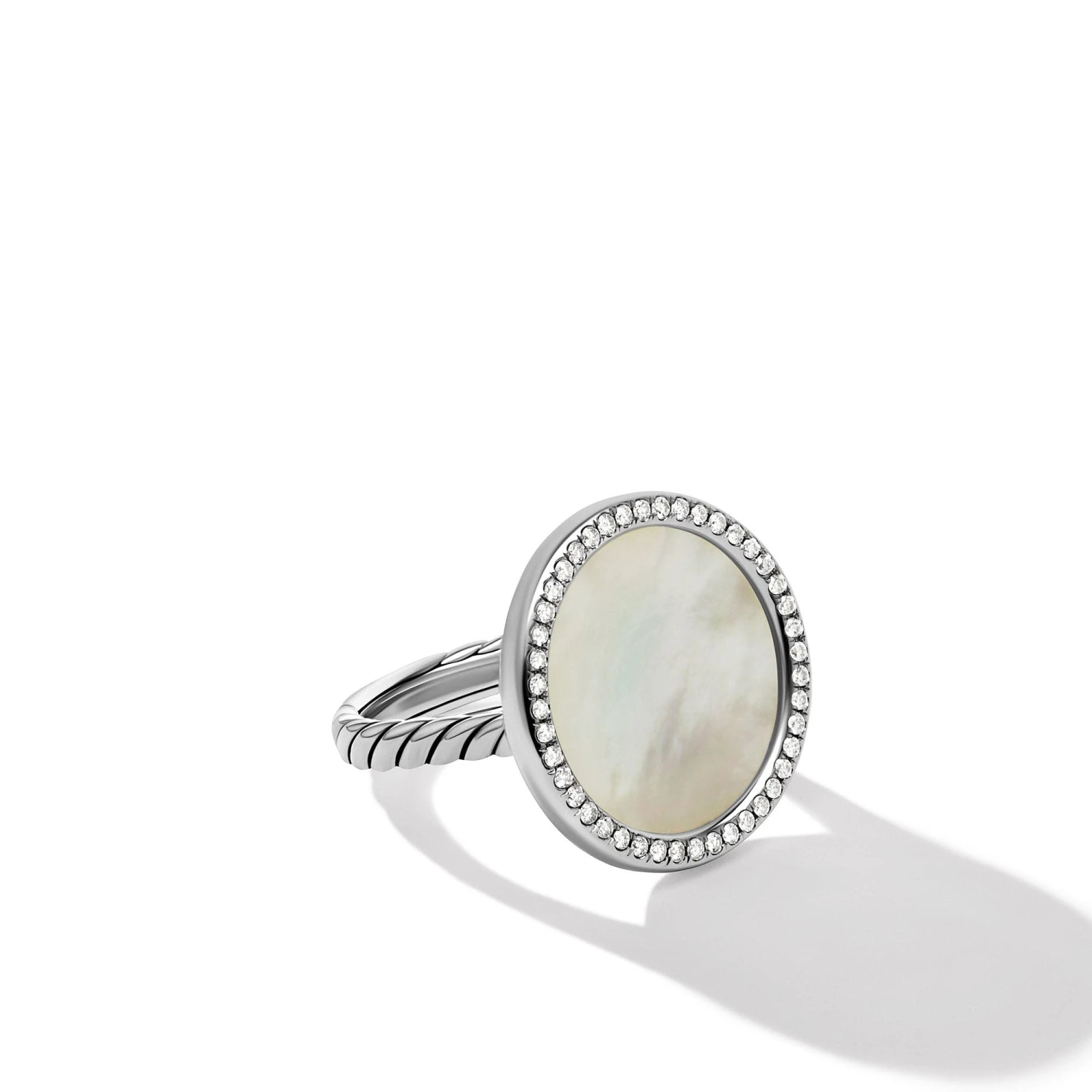 DY Elements Ring With Mother Of Pearl And Pavé Diamonds