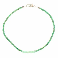 Sterling Silver Emerald Beaded Bracelet