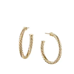 Cablespira Hoop Earrings In 18K Yellow Gold