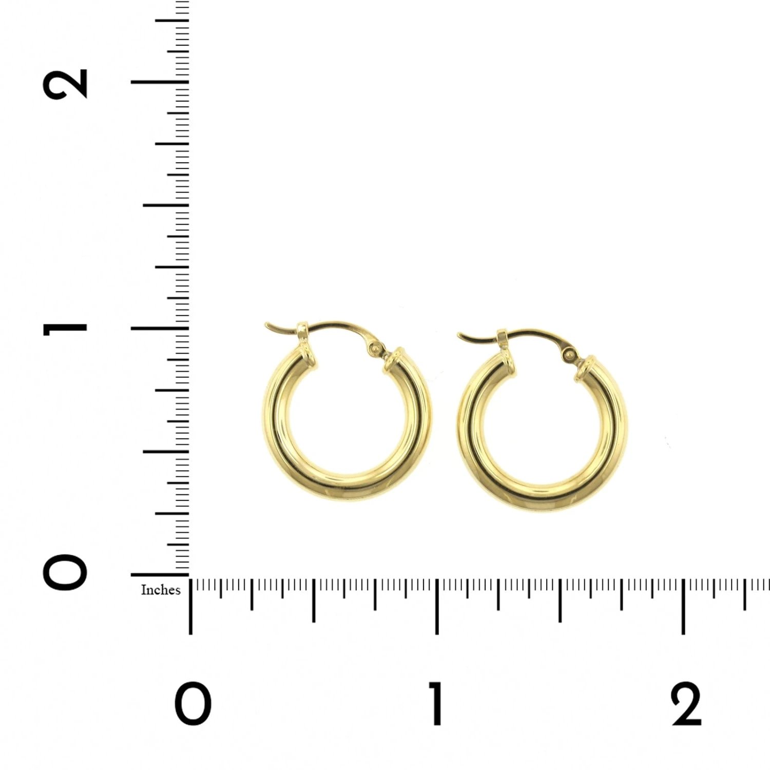 14K Yellow Gold Small Hoop Earrings - Image 2