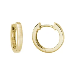 14K Yellow Gold Square Huggie Hoop Earrings