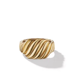 Sculpted Cable Contour Ring In 18K Yellow Gold
