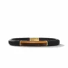 Streamline® ID Black Rubber Bracelet With Tiger's Eye And 18K Yellow Gold