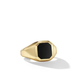 Streamline® Signet Ring In 18K Yellow Gold With Black Onyx