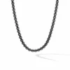 Box Chain Necklace In Stainless Steel And Sterling Silver, 7.3mm